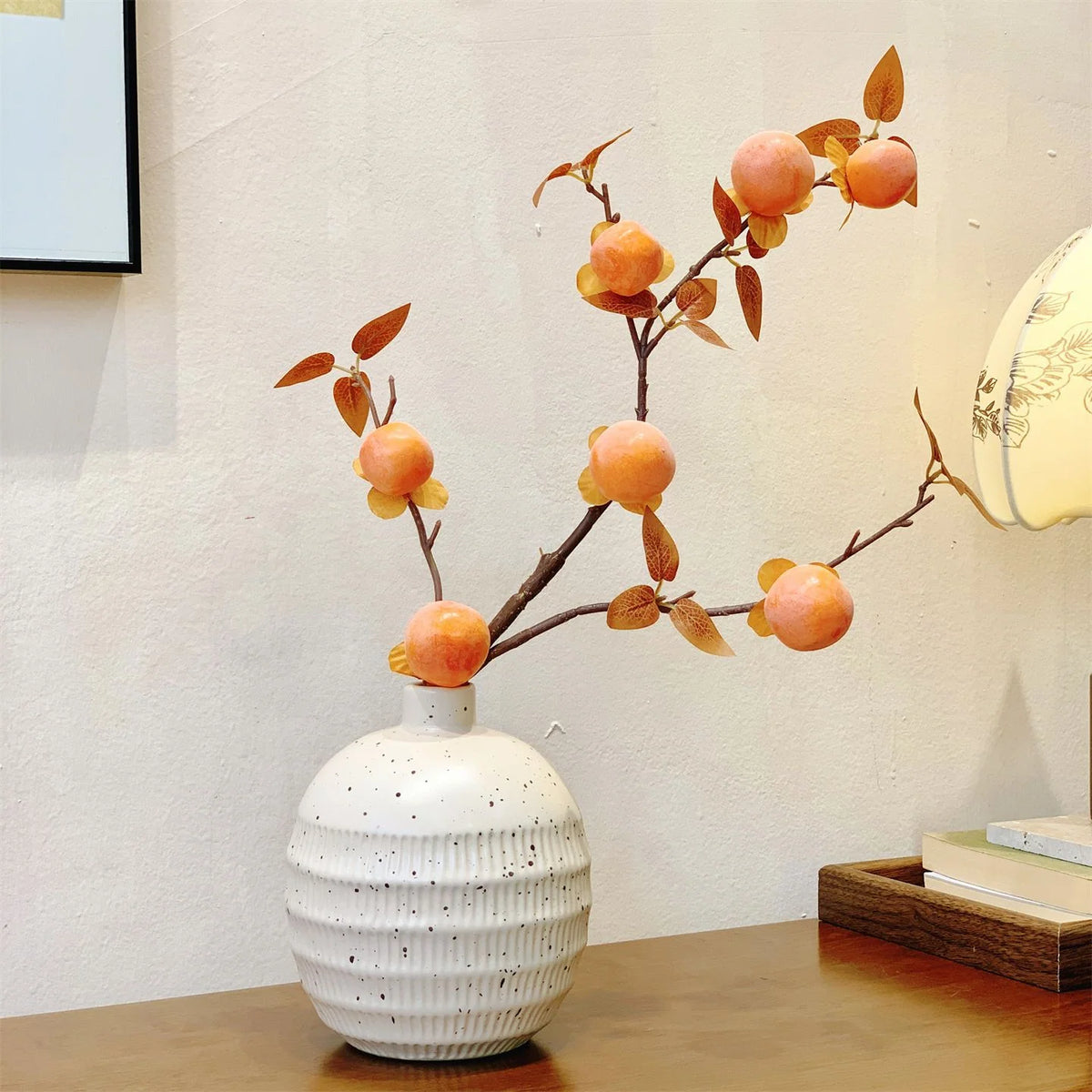 Artificial Apricot Branch Lifelike 25.6-Inch Maintenance-Free Decor