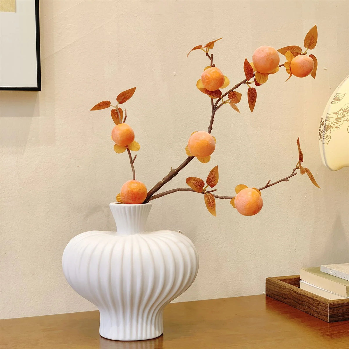 Artificial Apricot Branch Lifelike 25.6-Inch Maintenance-Free Decor