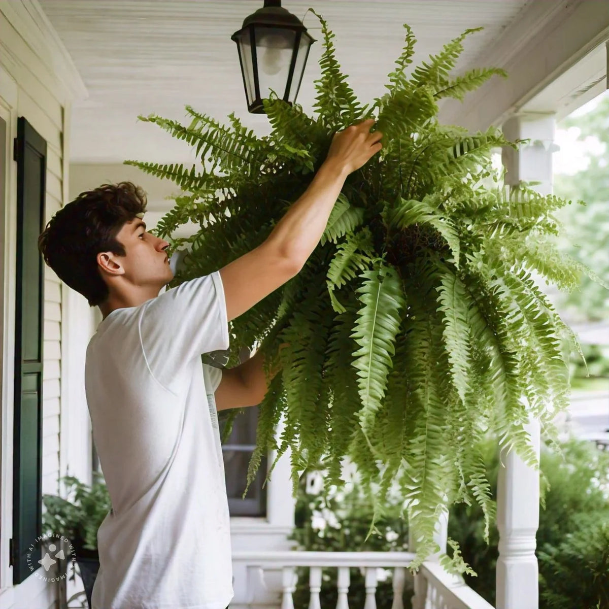Artificial Boston Ferns Realistic UV-Resistant Set Of 18