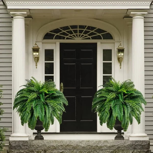Artificial Boston Ferns Realistic UV-Resistant Set Of 18