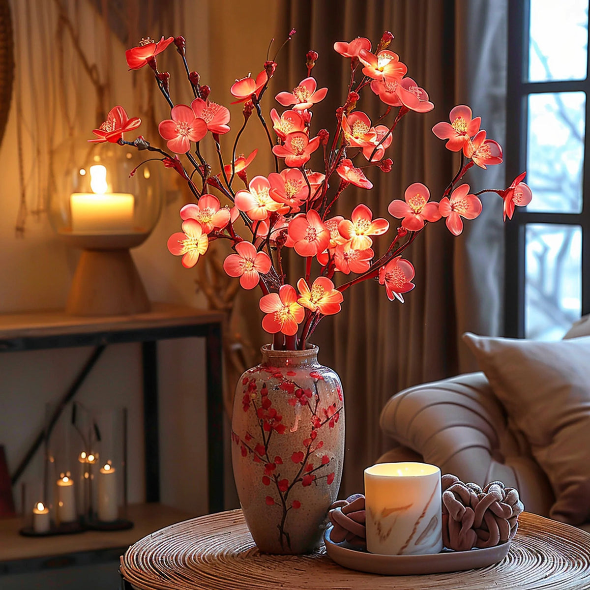 Artificial Branch Warm White 120 LED Battery-Powered