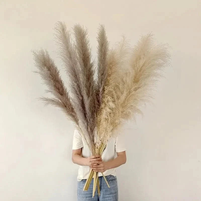 Artificial Pampas Grass Stems Feathery 25.6-Inch Decor