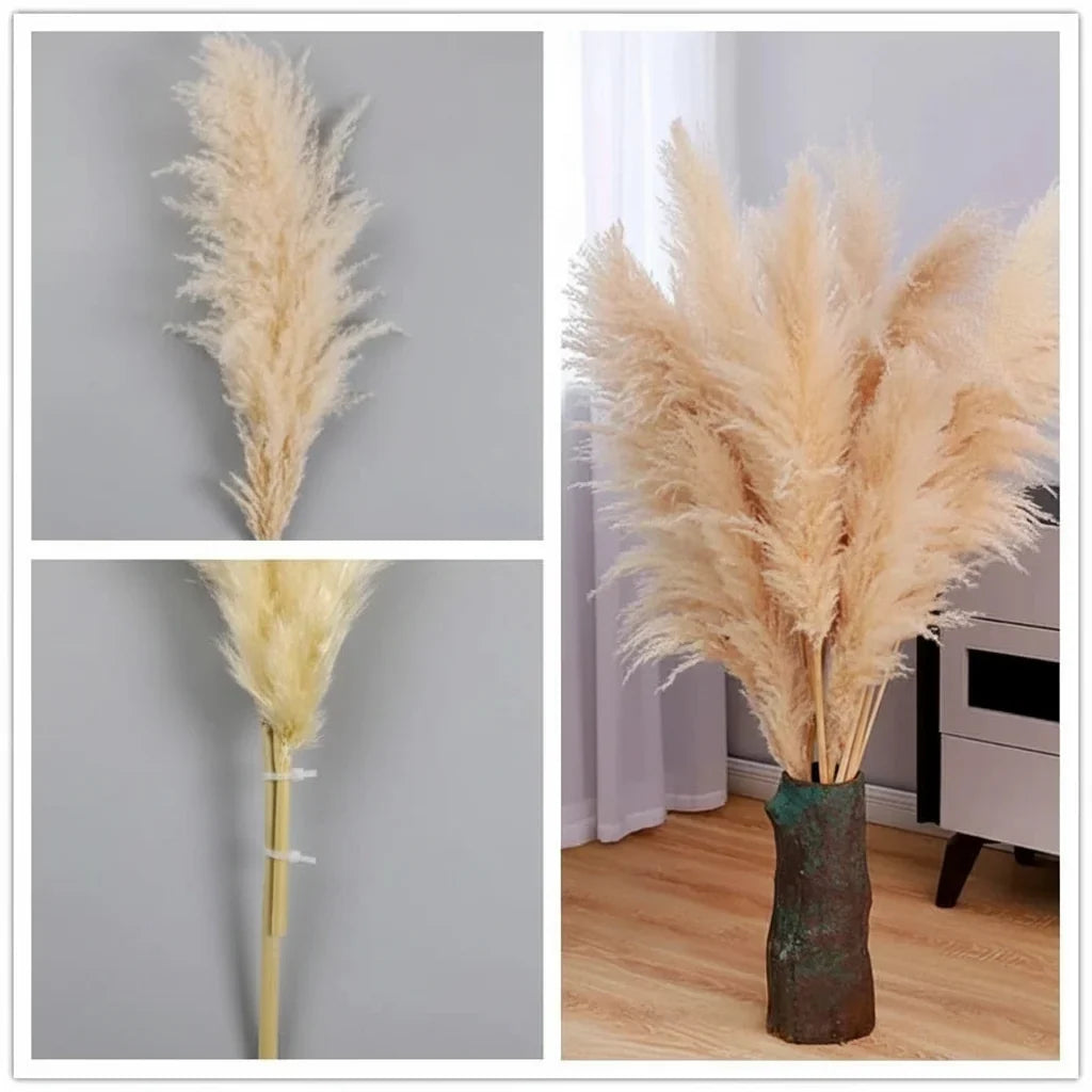 Artificial Pampas Grass Stems Feathery 25.6-Inch Decor