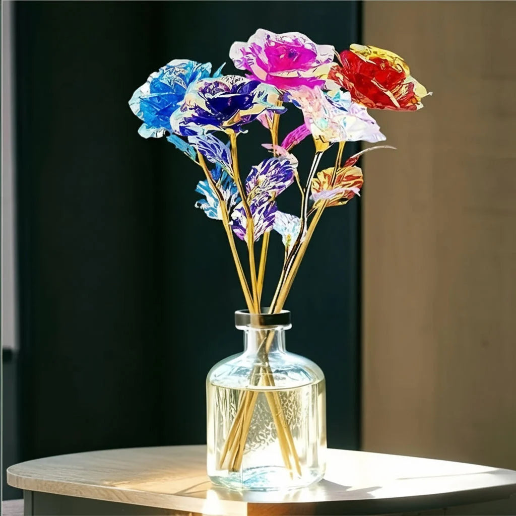 Artificial Rose Bouquet Lifelike Blooms Wired Stems
