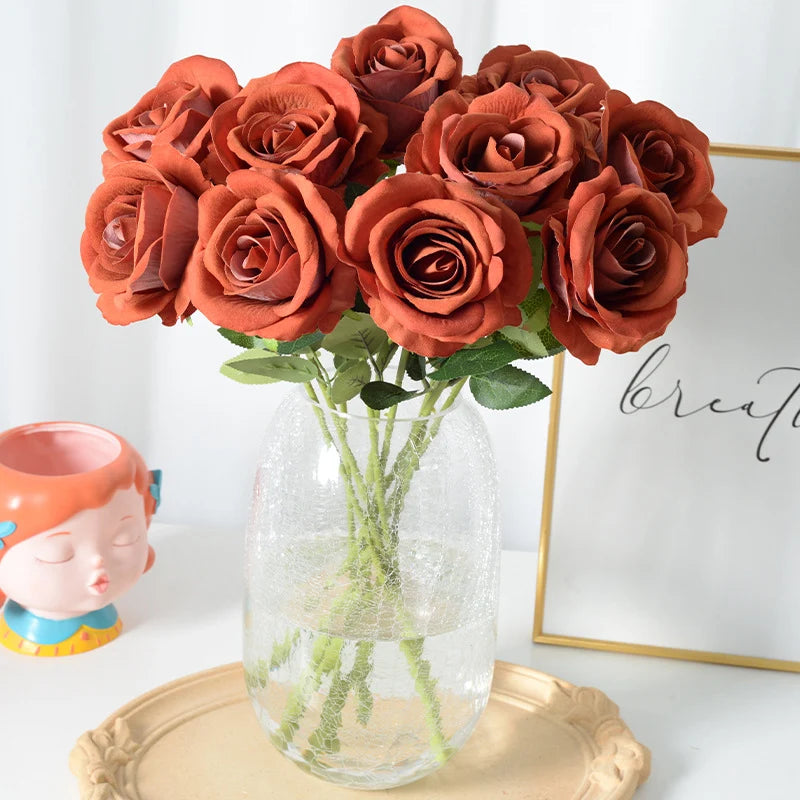 Artificial Rose Stem Realistic Silk Low-Maintenance