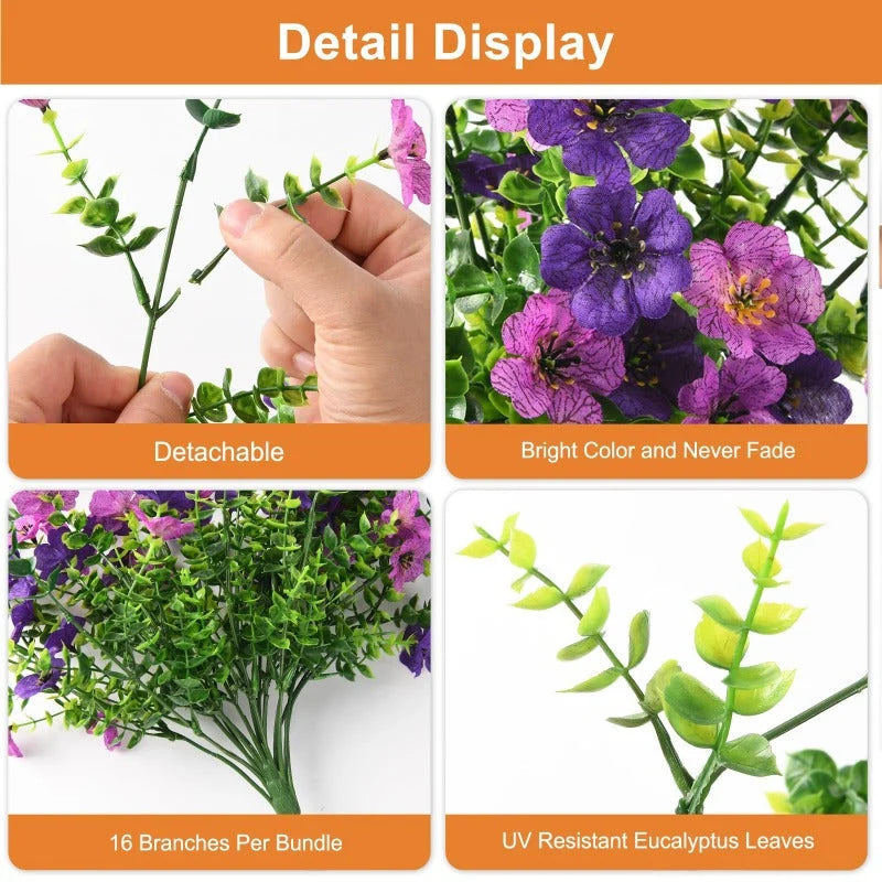 Artificial Trailing Flowers UV-Resistant Bendable Branches
