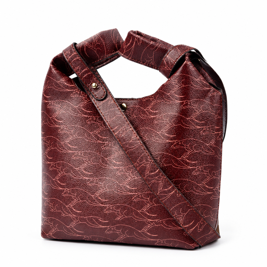 Artistic Pattern Synthetic Leather Tote Bag