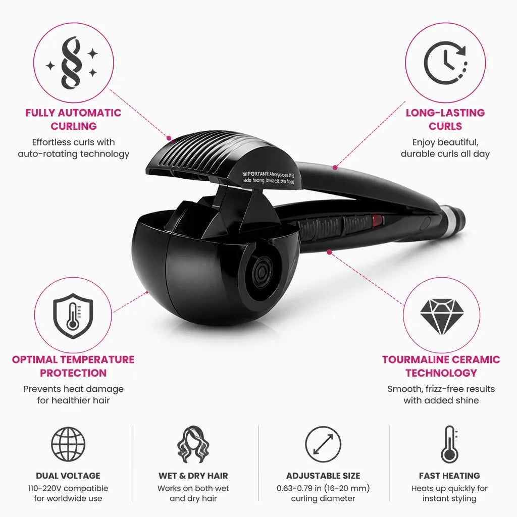 Automatic Hair Curler Rotating Tourmaline Ceramic