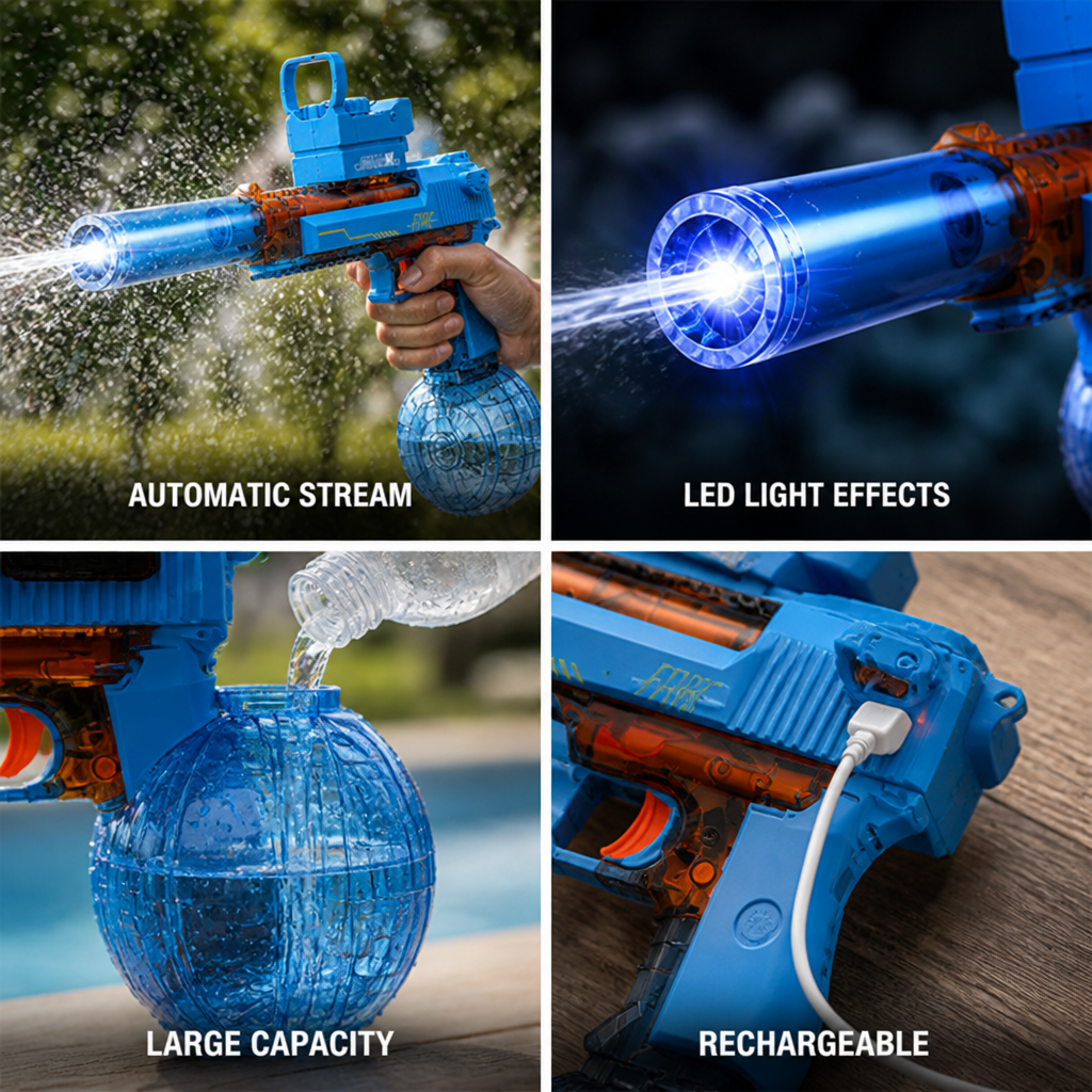 Automatic Rechargeable Water Gun (LED Muzzle Light)