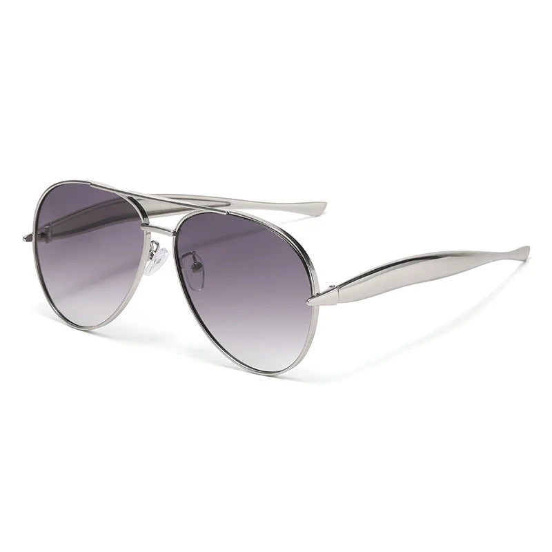 Aviator Sunglasses Oversized Metal Frame UV400 Protection