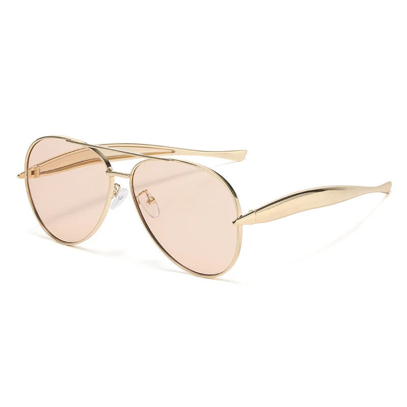 Aviator Sunglasses Oversized Metal Frame UV400 Protection