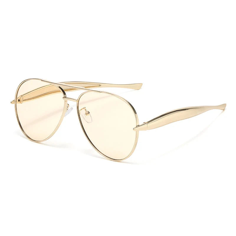 Aviator Sunglasses Oversized Metal Frame UV400 Protection