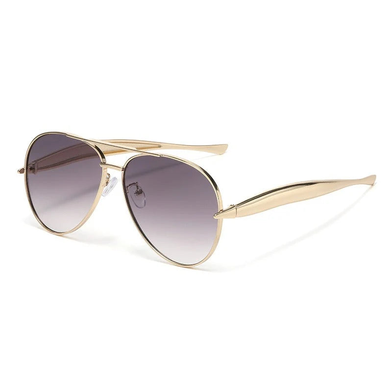 Aviator Sunglasses Oversized Metal Frame UV400 Protection