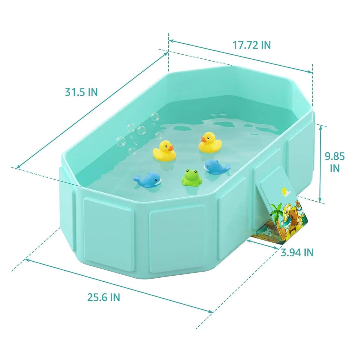 Baby Bathtub Collapsible Inflatable Edge Built-In Drain