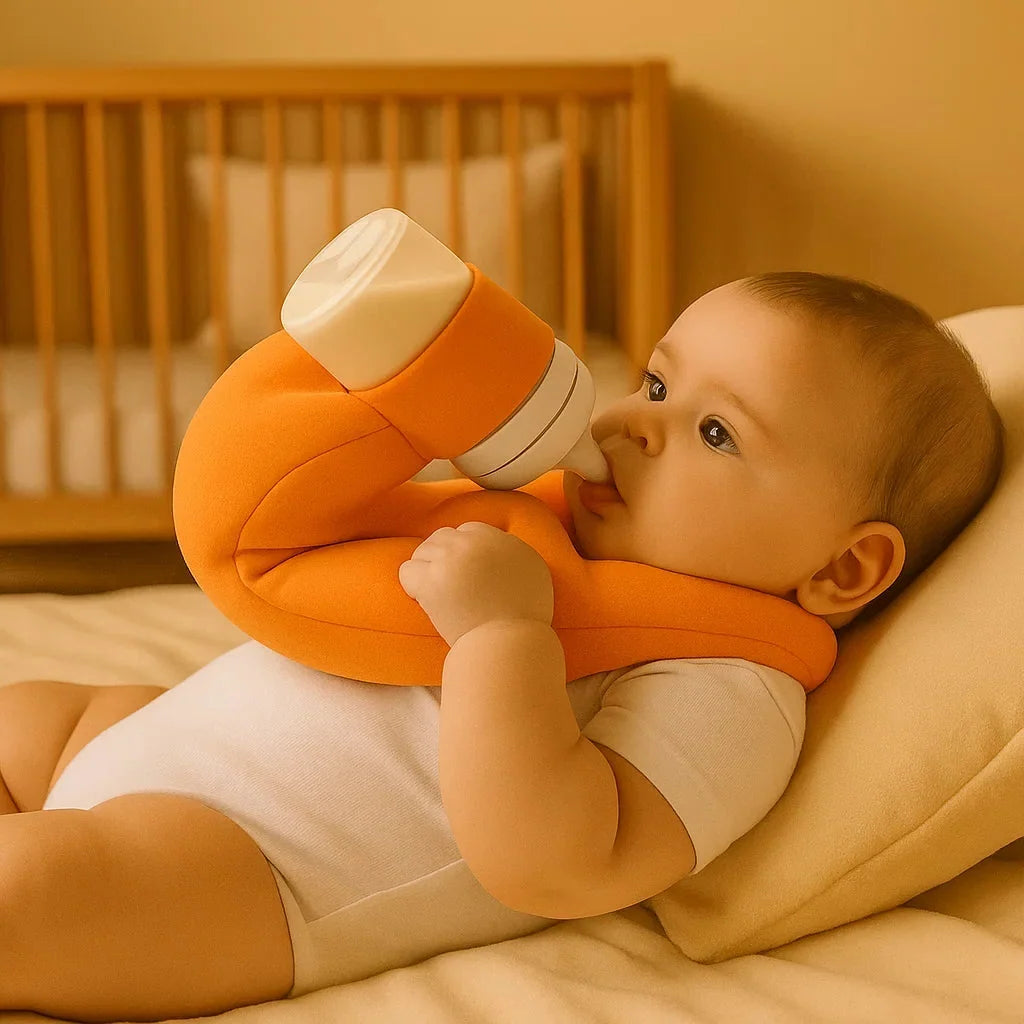 Baby Bottle Feeding Pillow Curved Holder Breathable Mesh Foldable