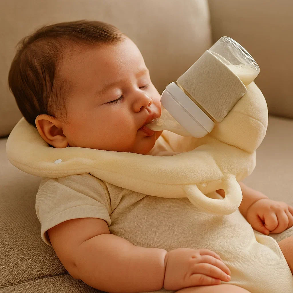 Baby Bottle Feeding Pillow Curved Holder Breathable Mesh Foldable