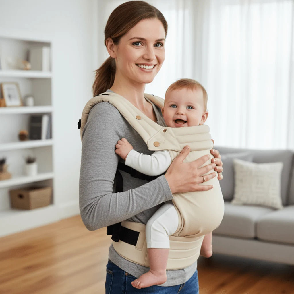 Baby Carrier Breathable Cotton Multiple Carrying Positions Adjustable Padded Straps
