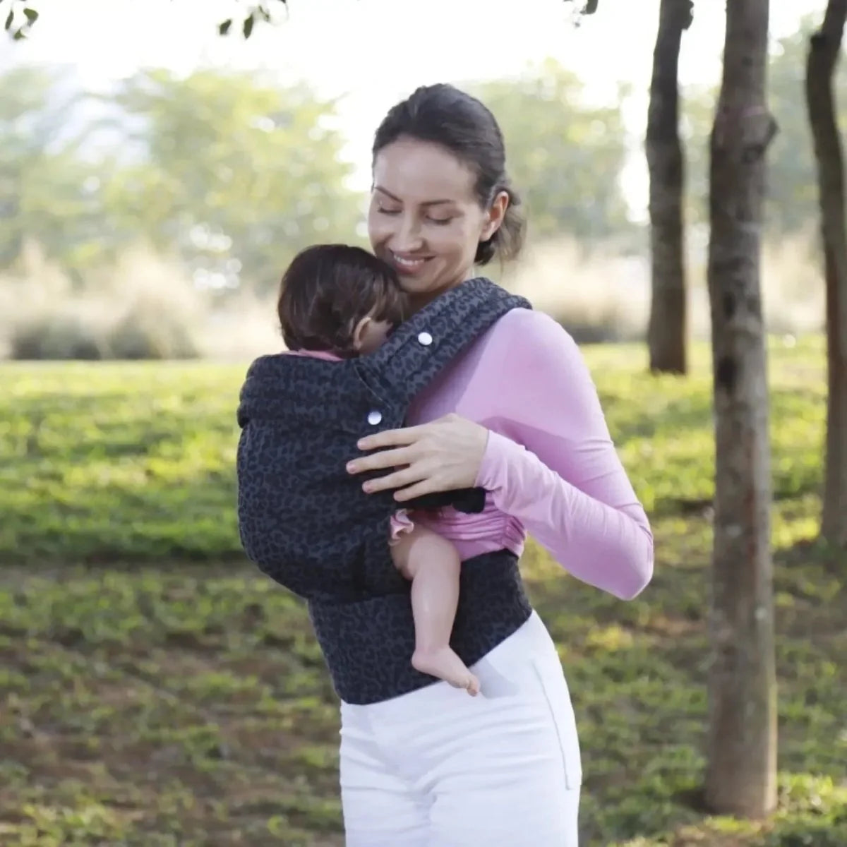 Baby Carrier Breathable Cotton Multiple Carrying Positions Adjustable Padded Straps