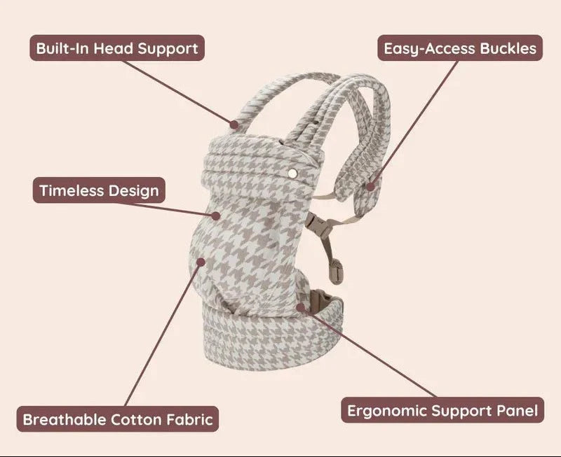 Baby Carrier Breathable Cotton Multiple Carrying Positions Adjustable Padded Straps