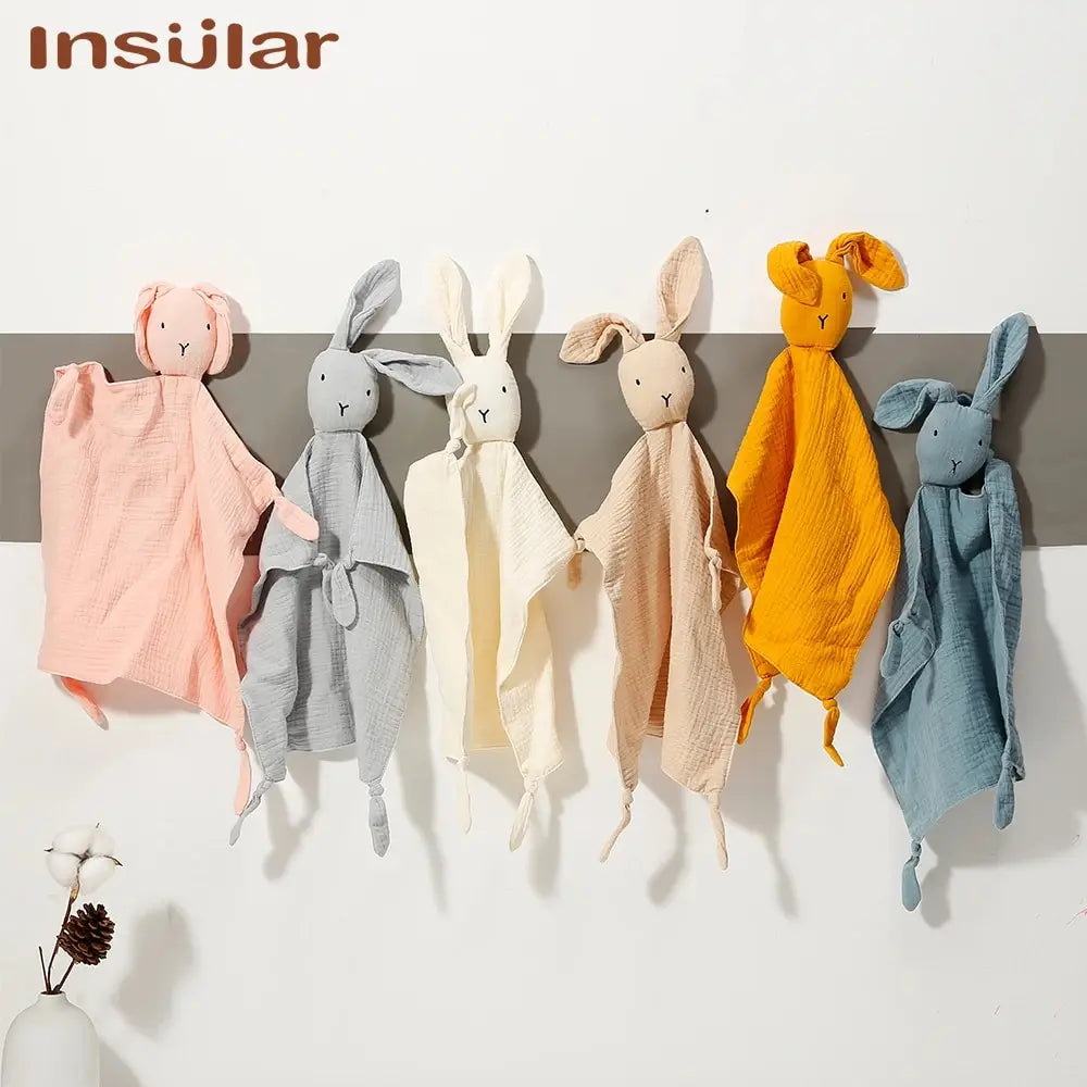 Baby Comfort Blanket Animal Head Soft Breathable Muslin Washable