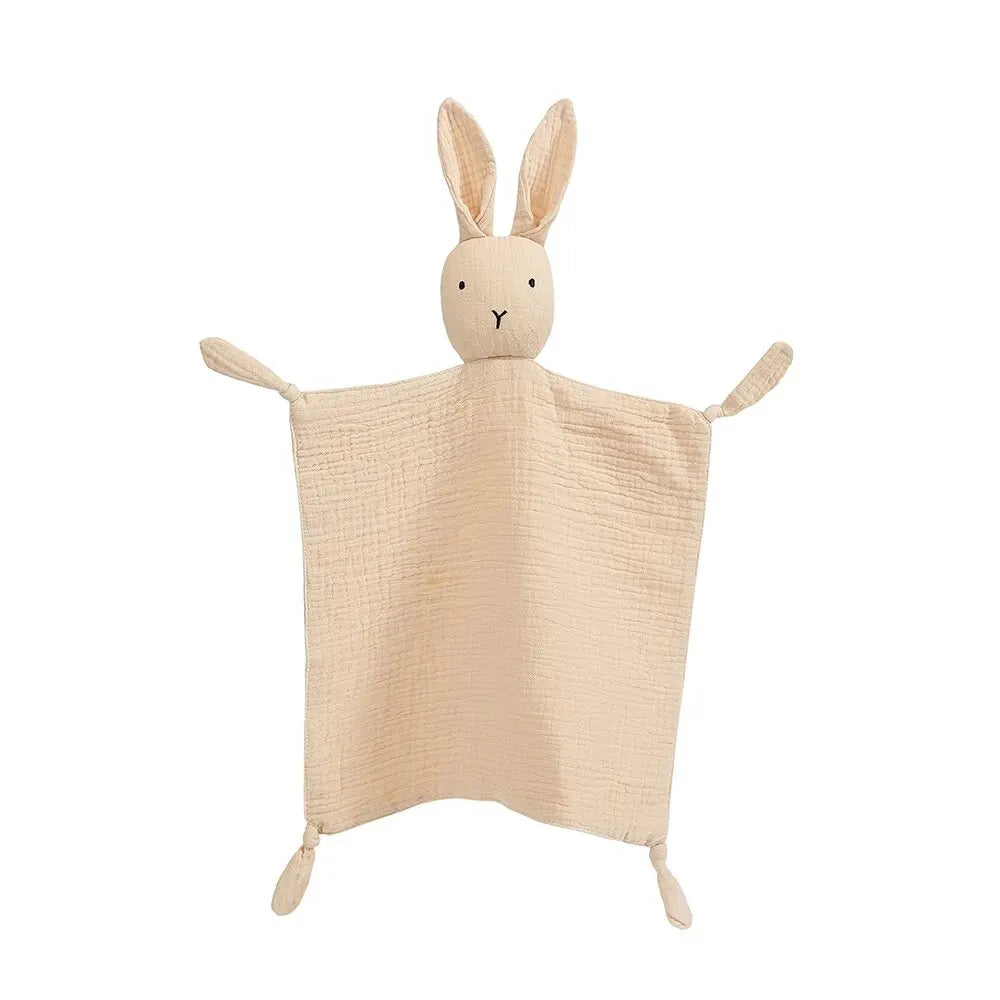 Baby Comfort Blanket Animal Head Soft Breathable Muslin Washable
