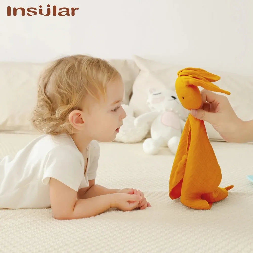Baby Comfort Blanket Animal Head Soft Breathable Muslin Washable