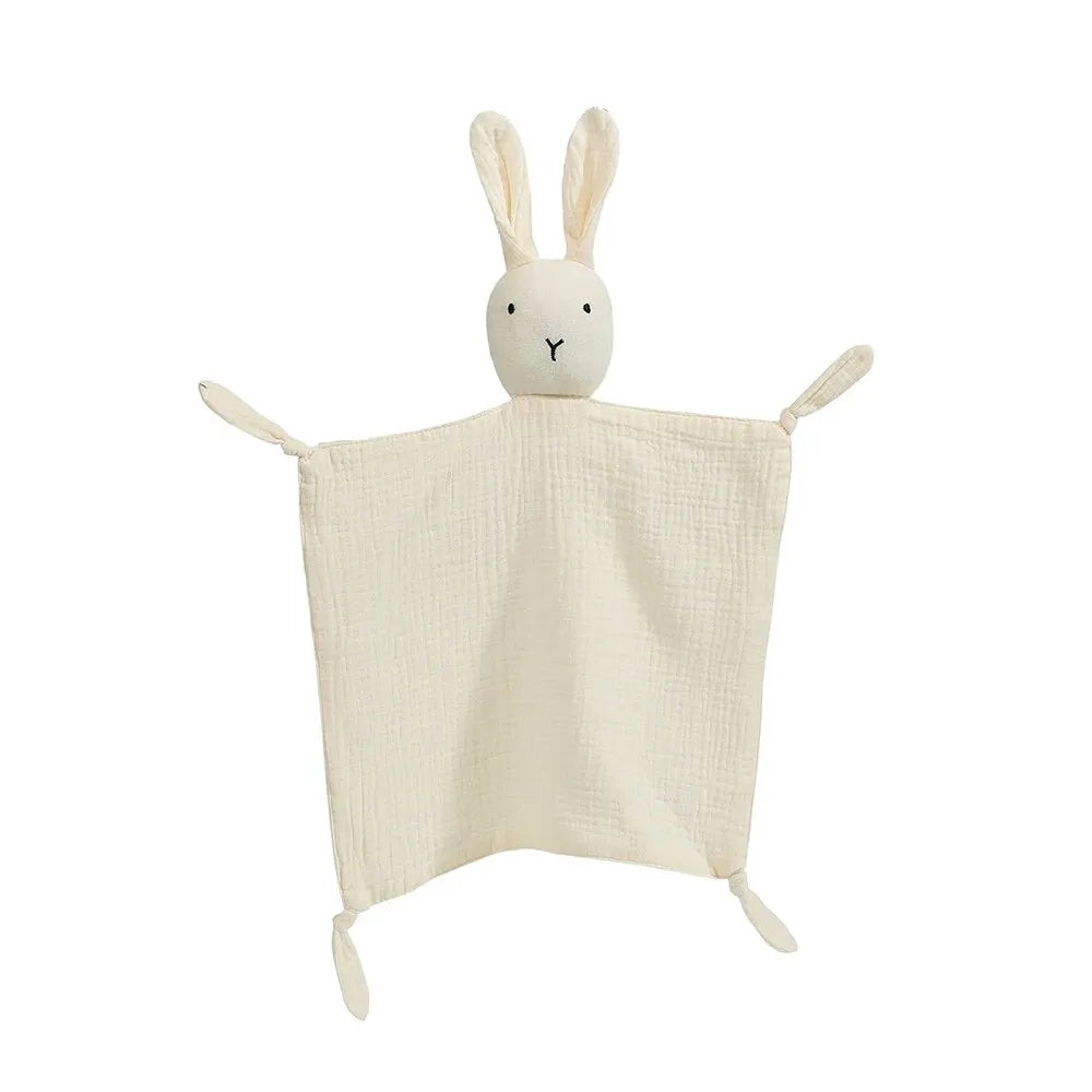 Baby Comfort Blanket Animal Head Soft Breathable Muslin Washable