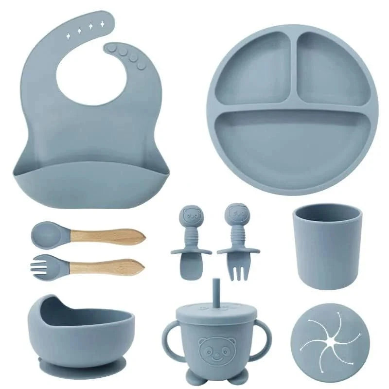Baby Dinnerware Set Silicone Suction Base Set of 10