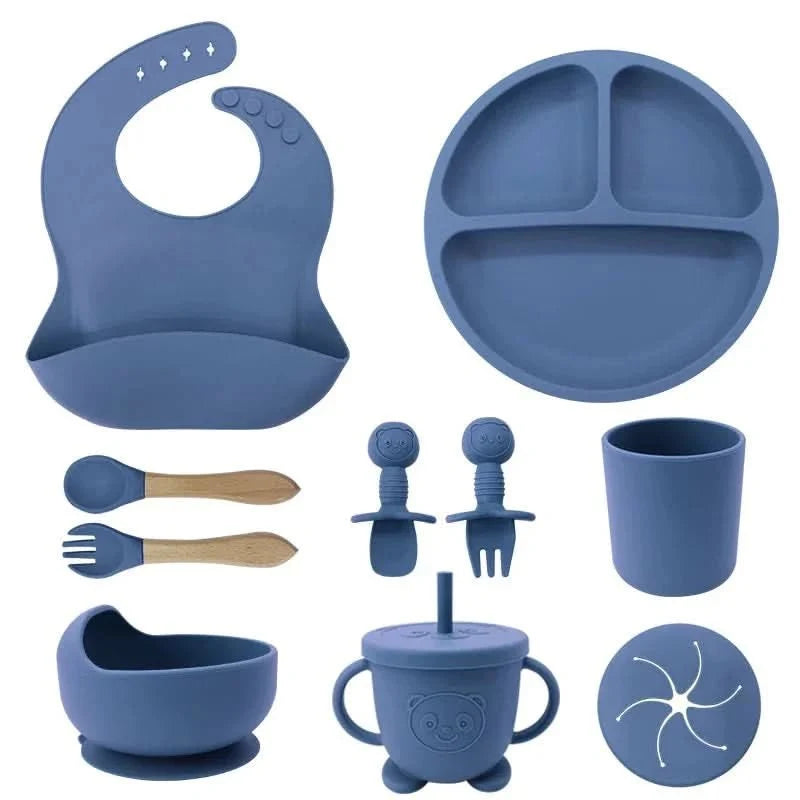 Baby Dinnerware Set Silicone Suction Base Set of 10