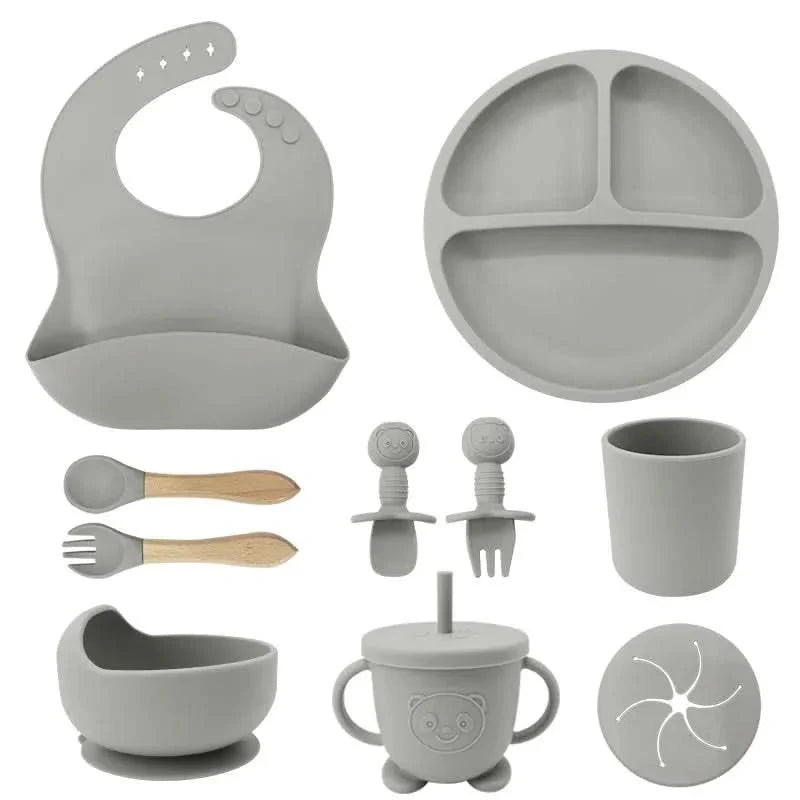 Baby Dinnerware Set Silicone Suction Base Set of 10