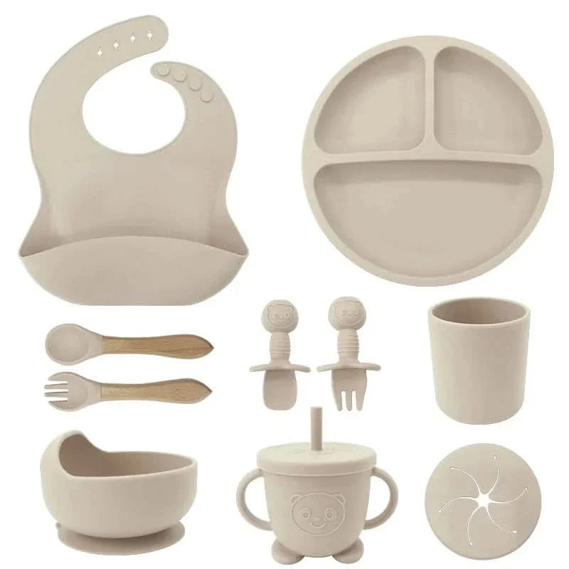 Baby Dinnerware Set Silicone Suction Base Set of 10