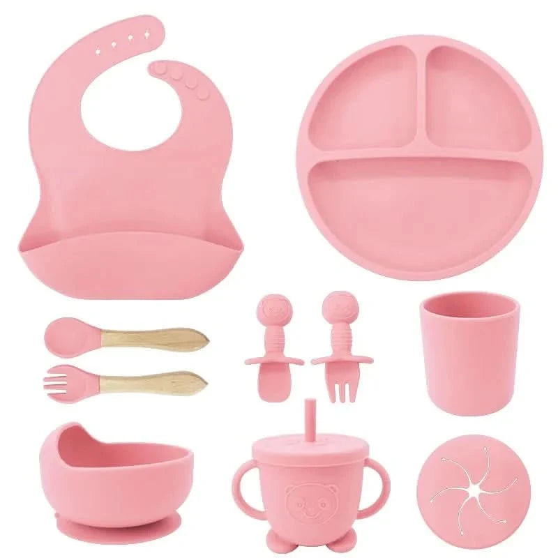 Baby Dinnerware Set Silicone Suction Base Set of 10
