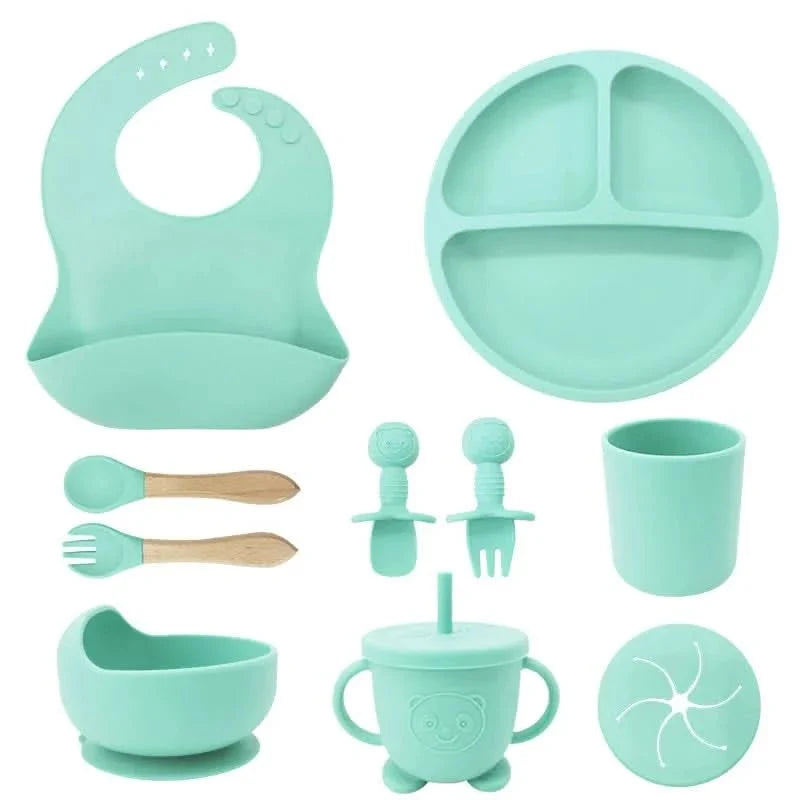 Baby Dinnerware Set Silicone Suction Base Set of 10