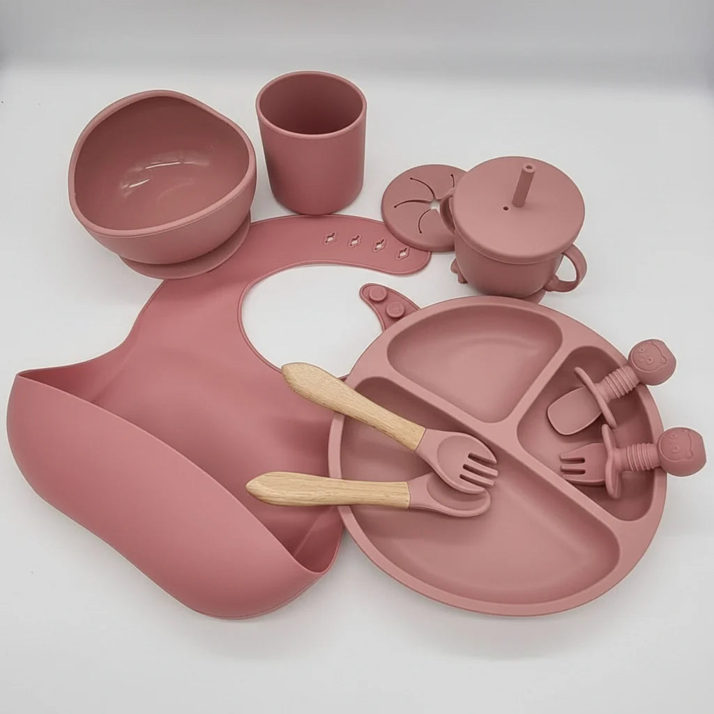 Baby Dinnerware Set Silicone Suction Base Set of 10