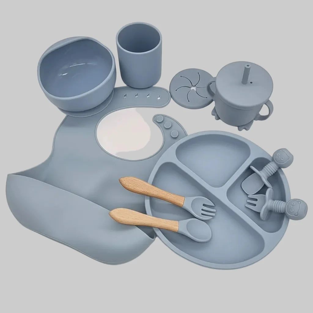 Baby Dinnerware Set Silicone Suction Base Set of 10