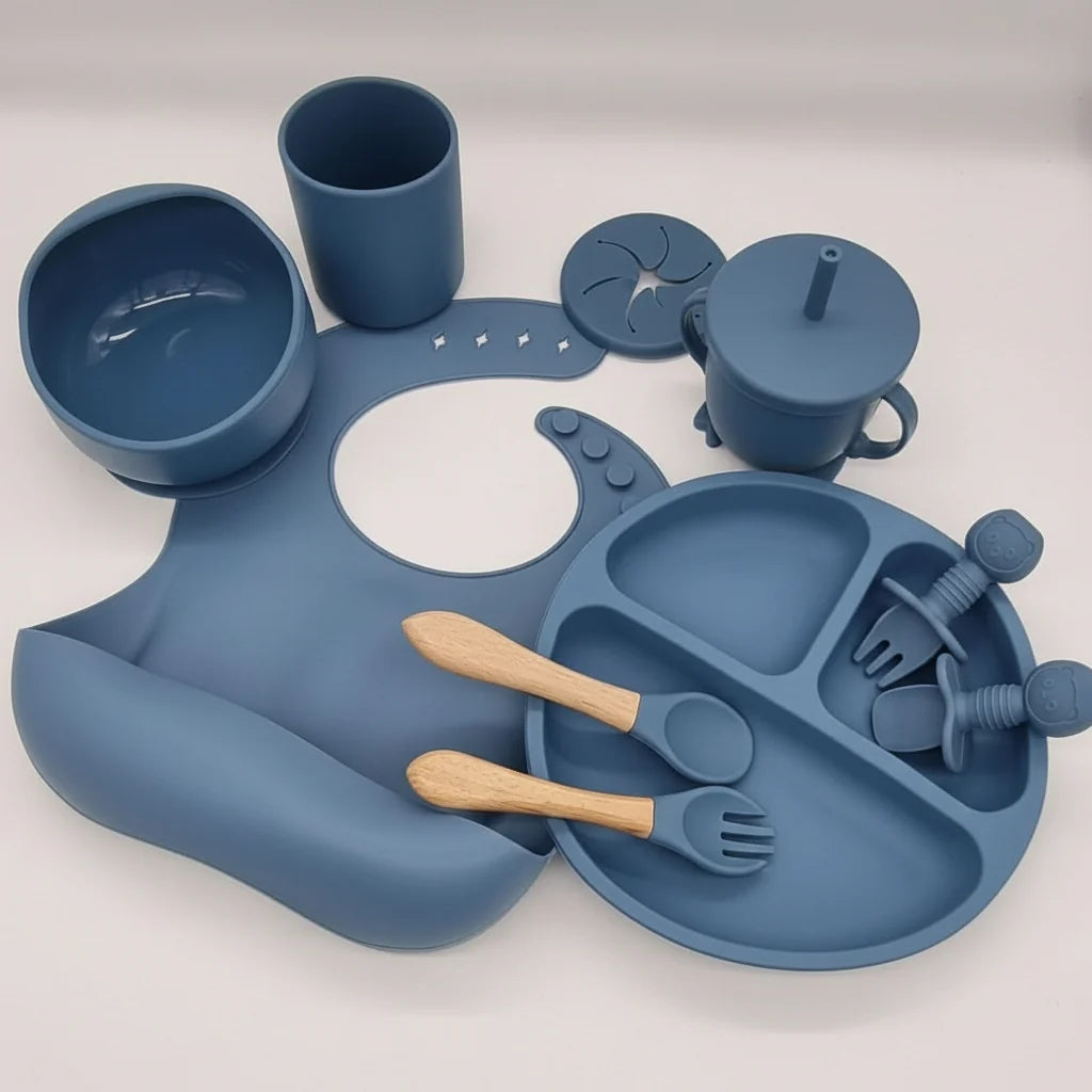 Baby Dinnerware Set Silicone Suction Base Set of 10