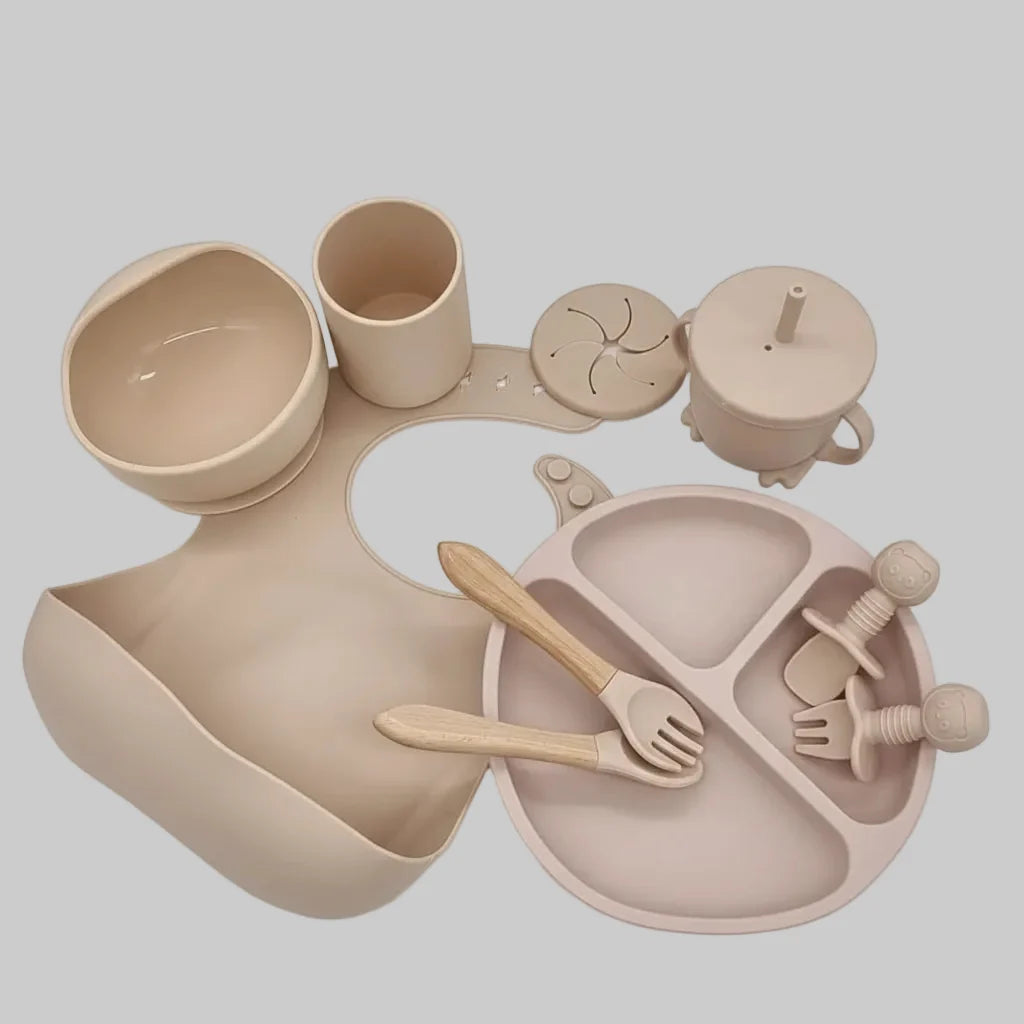 Baby Dinnerware Set Silicone Suction Base Set of 10