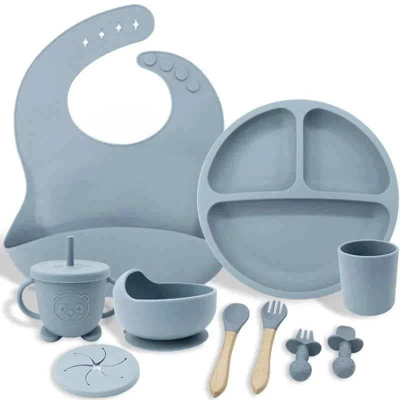 Baby Dinnerware Set Silicone Suction Base Set of 10