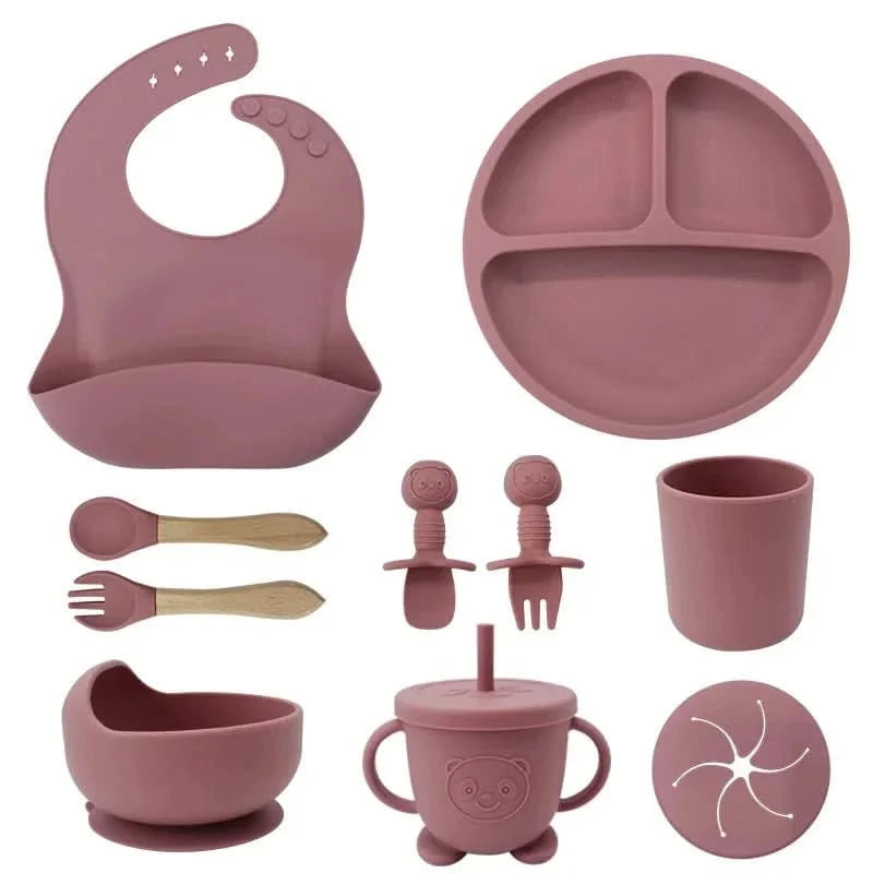 Baby Dinnerware Set Silicone Suction Base Set of 10