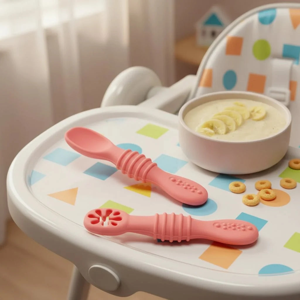 Baby Feeding Spoons Soft Silicone Dishwasher-Safe Set of 2