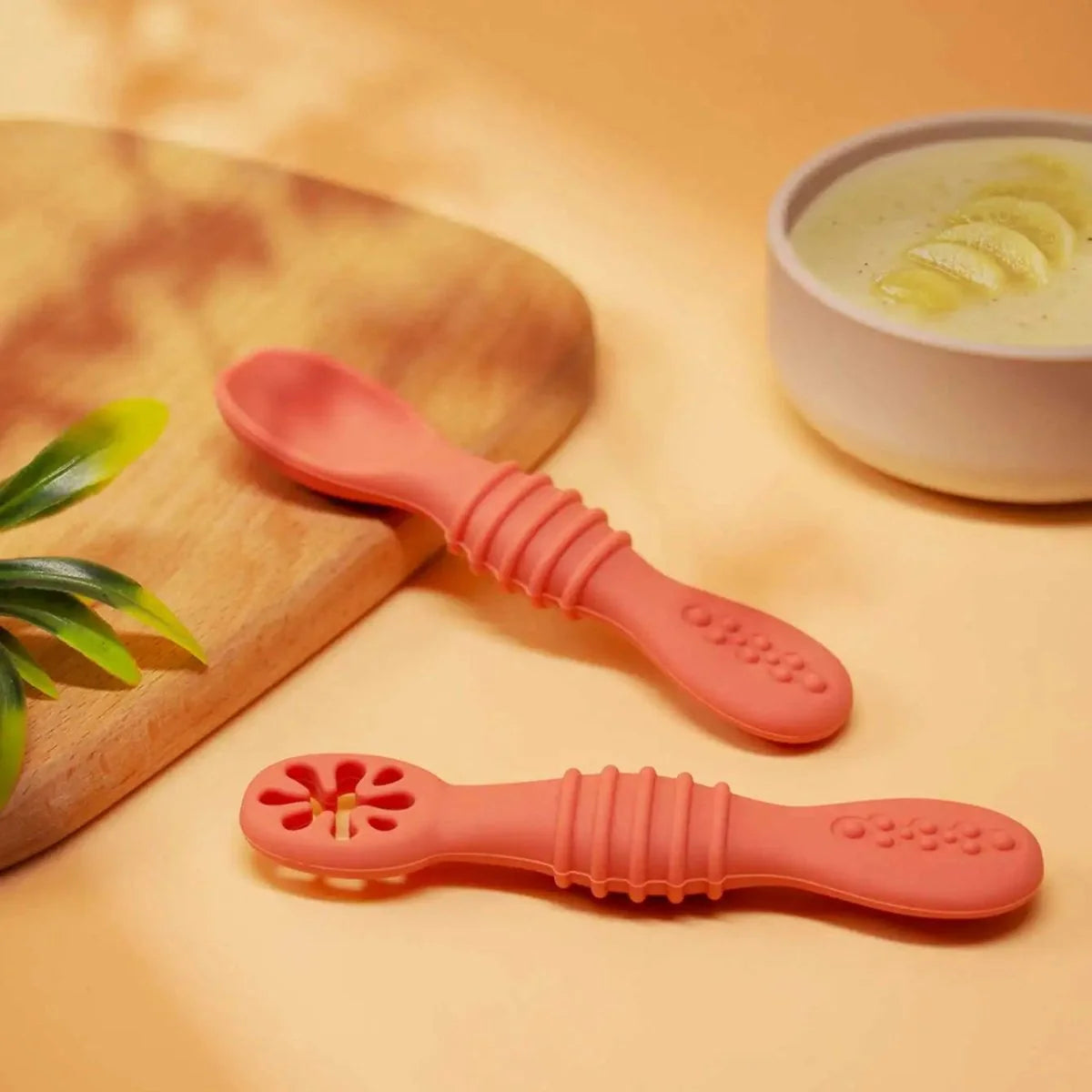 Baby Feeding Spoons Soft Silicone Dishwasher-Safe Set of 2