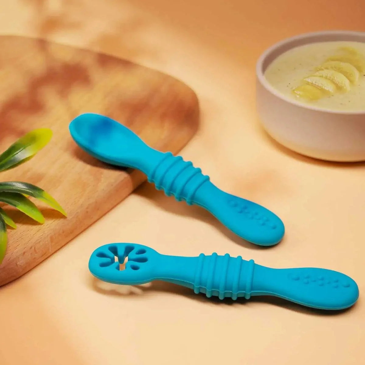 Baby Feeding Spoons Soft Silicone Dishwasher-Safe Set of 2