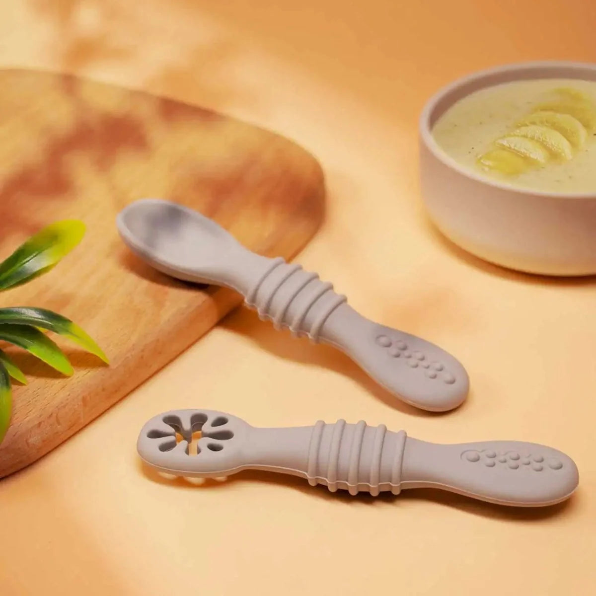 Baby Feeding Spoons Soft Silicone Dishwasher-Safe Set of 2