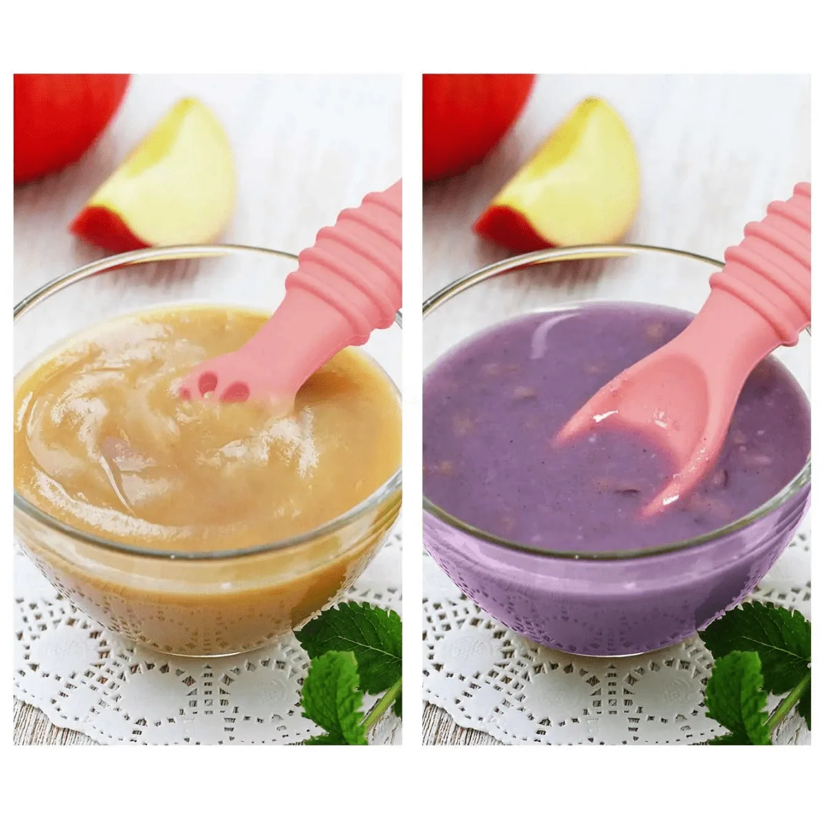 Baby Feeding Spoons Soft Silicone Dishwasher-Safe Set of 2