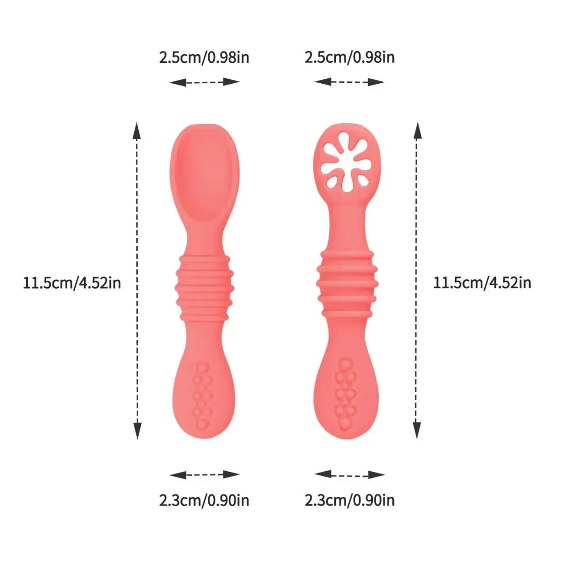 Baby Feeding Spoons Soft Silicone Dishwasher-Safe Set of 2