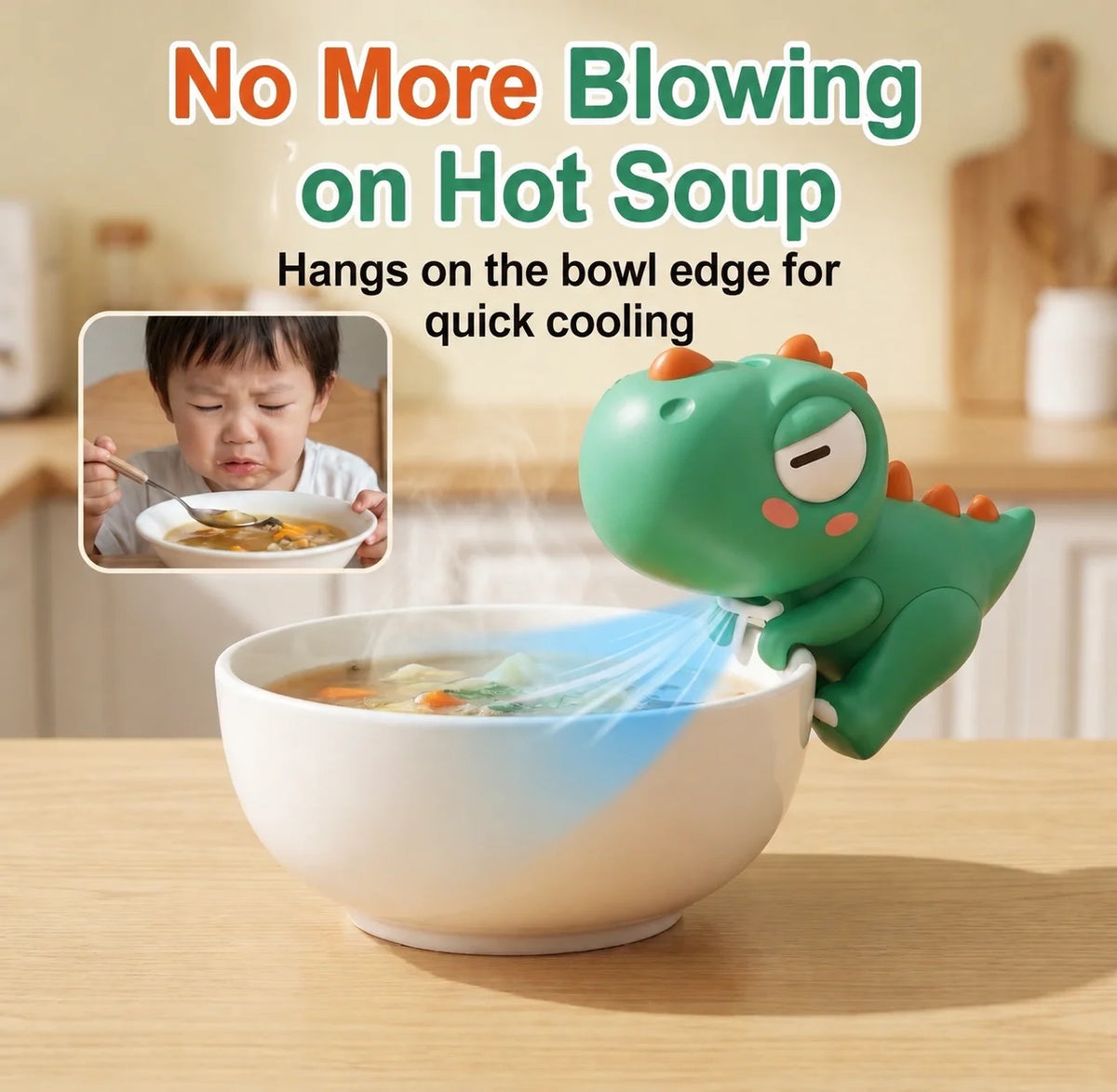 Baby Food Cooling Fan USB-Powered Cup-Hanging Design