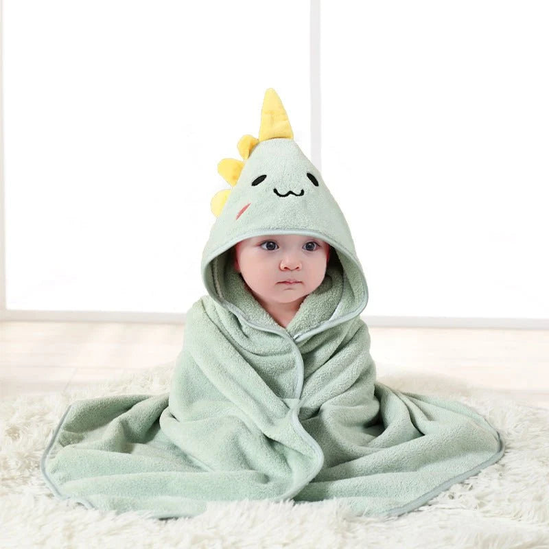 Baby Hooded Bath Towel Soft Absorbent Cotton 31.5 Inch Square