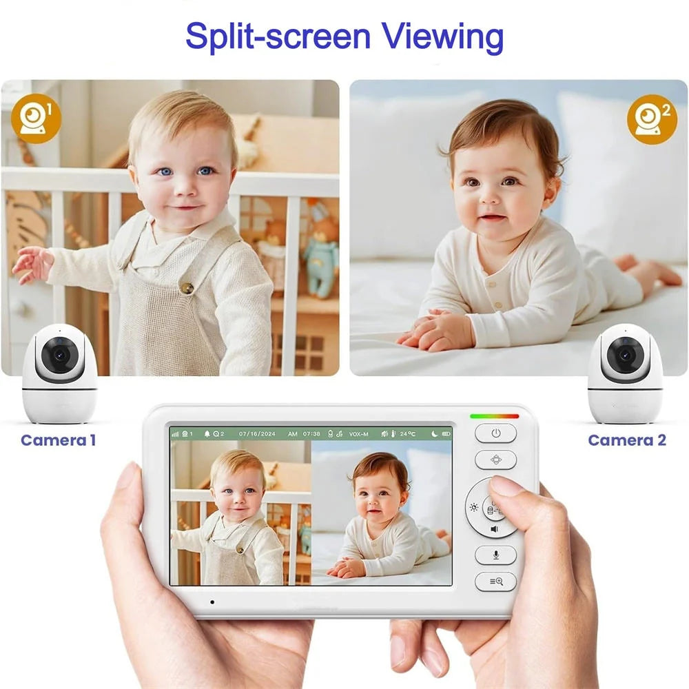 Baby Monitor 5-Inch Night Vision 1000 Ft Range
