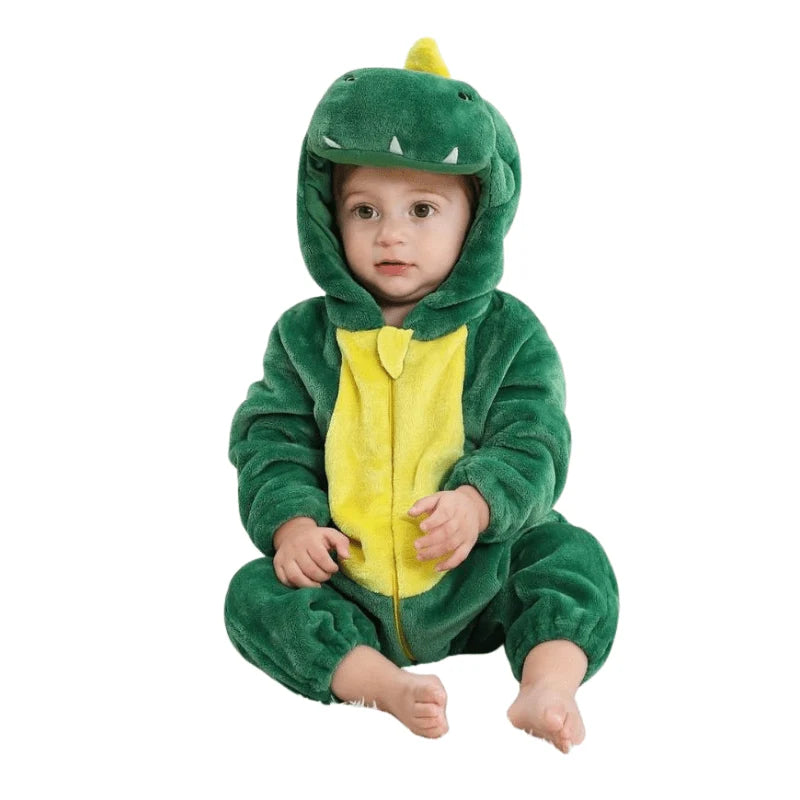 Baby Onesie Fluffy Lined Zip & Snap Closure