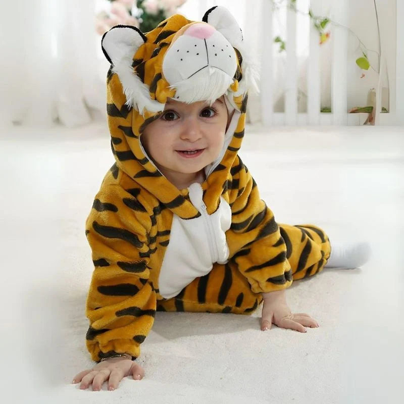 Baby Onesie Fluffy Lined Zip & Snap Closure